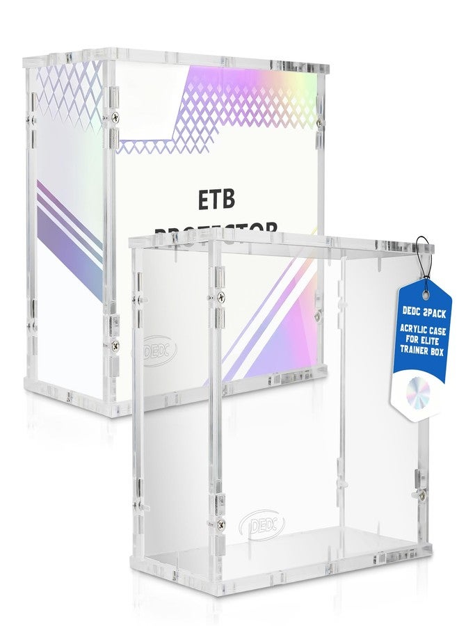 DEDC 2 Pack Acrylic ETB Display Case, Compatible with Elite Trainer Box, 6mm Thick Walls, Stackable UV Protection, Standard ETB Protector for Collectors (Assembled, Screw-On Lid) - Image 1